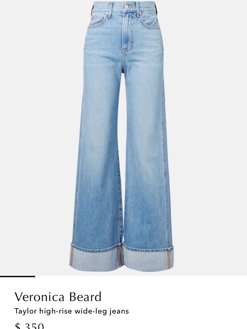 Veronica Beard Taylor High-Rise Wide-Leg Jeans - Light Blue